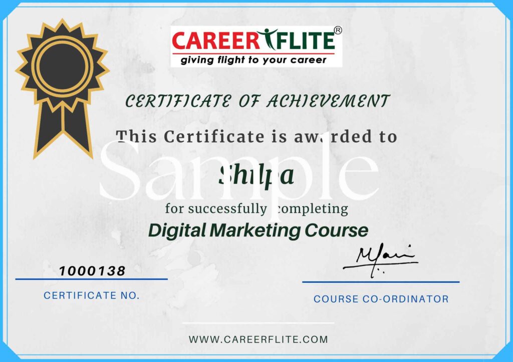 digital marketing course certificate